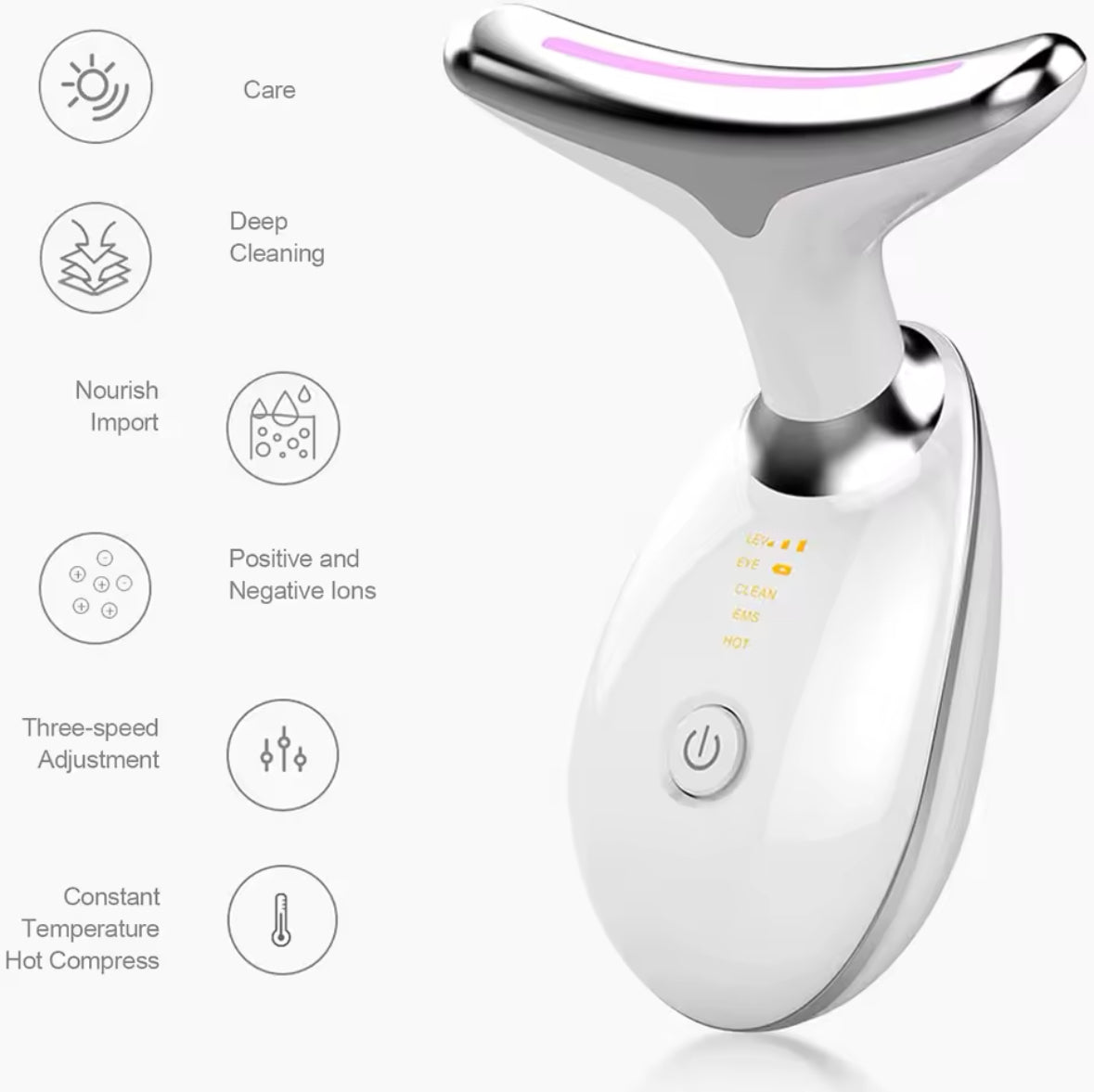 EMS Facial & Neck Lifting Massager for Wrinkle Reduction & Skin Tightening