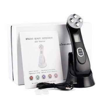 Microcurrent Face Massager with RF + EMS + Phototherapy (LED Therapy) for Lifting and Firming Skin