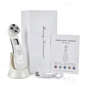 Microcurrent Face Massager with RF + EMS + Phototherapy (LED Therapy) for Lifting and Firming Skin
